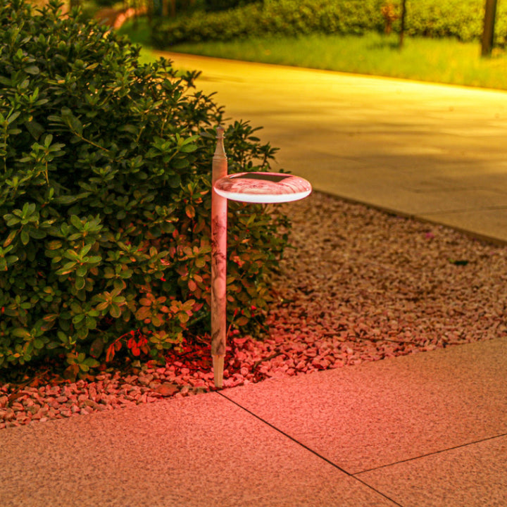 Éclairage extérieur de jardin LED rond étanche solaire traditionnel chinois en ABS 