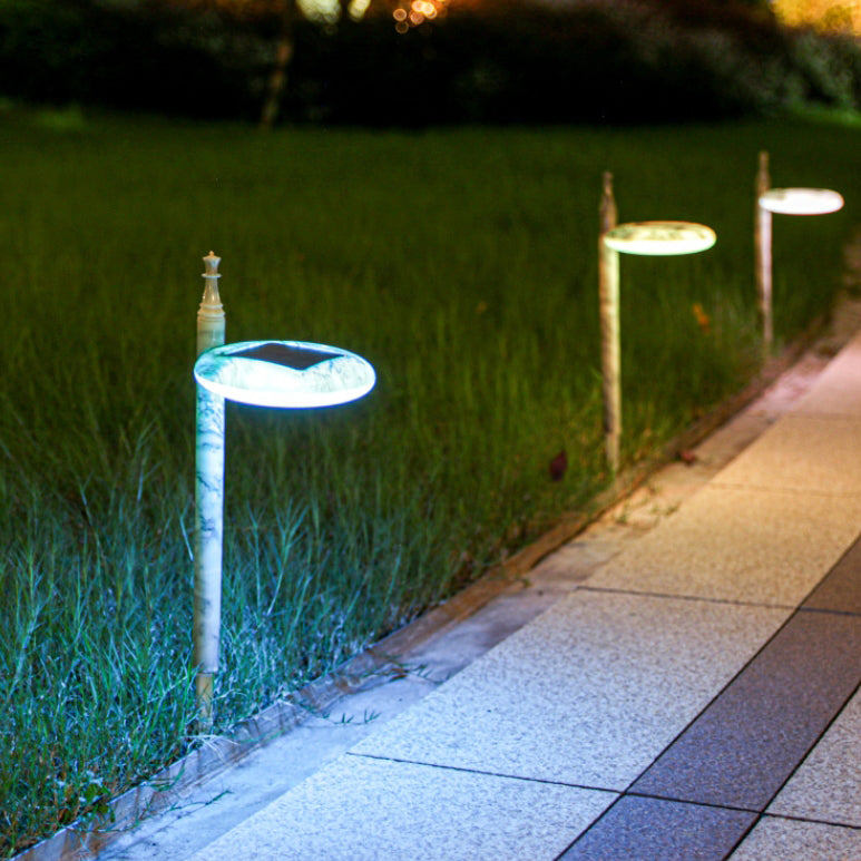 Éclairage extérieur de jardin LED rond étanche solaire traditionnel chinois en ABS 