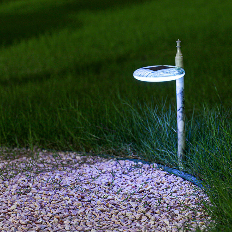 Éclairage extérieur de jardin LED rond étanche solaire traditionnel chinois en ABS 