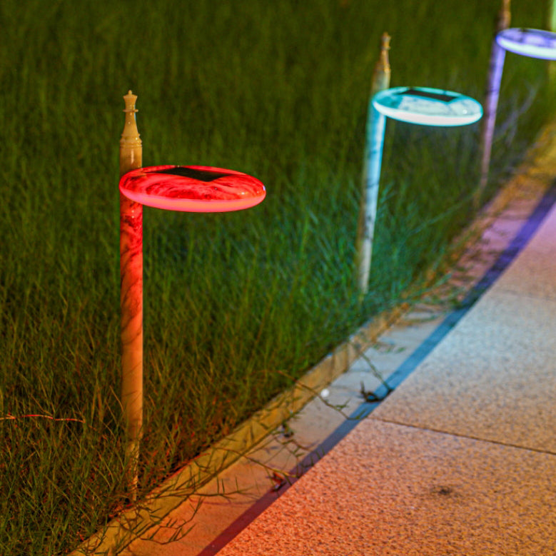 Éclairage extérieur de jardin LED rond étanche solaire traditionnel chinois en ABS 
