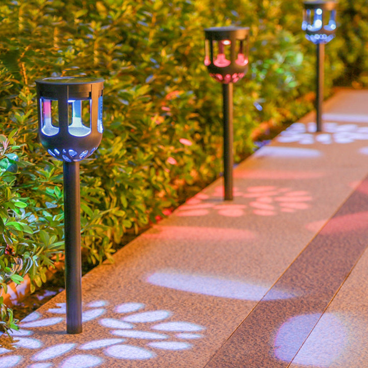 Éclairage paysager LED en cylindre creux ABS PMMA solaire étanche à la simplicité moderne pour jardin 