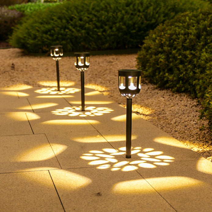 Éclairage paysager LED en cylindre creux ABS PMMA solaire étanche à la simplicité moderne pour jardin 