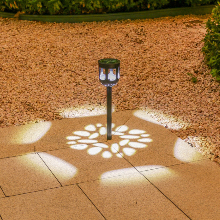 Éclairage paysager LED en cylindre creux ABS PMMA solaire étanche à la simplicité moderne pour jardin 