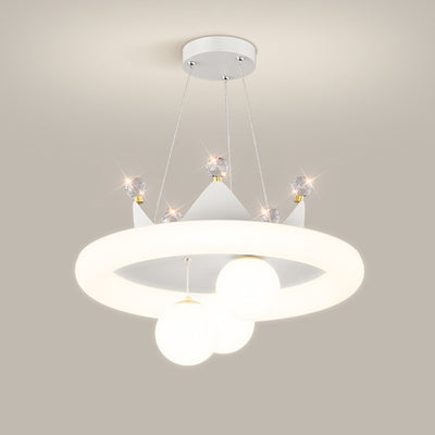 Lámpara de Araña LED con Pantalla Redonda PE de Cristal Creativo Contemporáneo para Dormitorio 