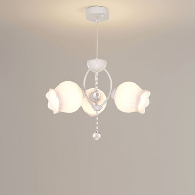 Moderner Art Deco Kristallglas Blumenschirm 3/5-flammiger Kronleuchter für Wohnzimmer 