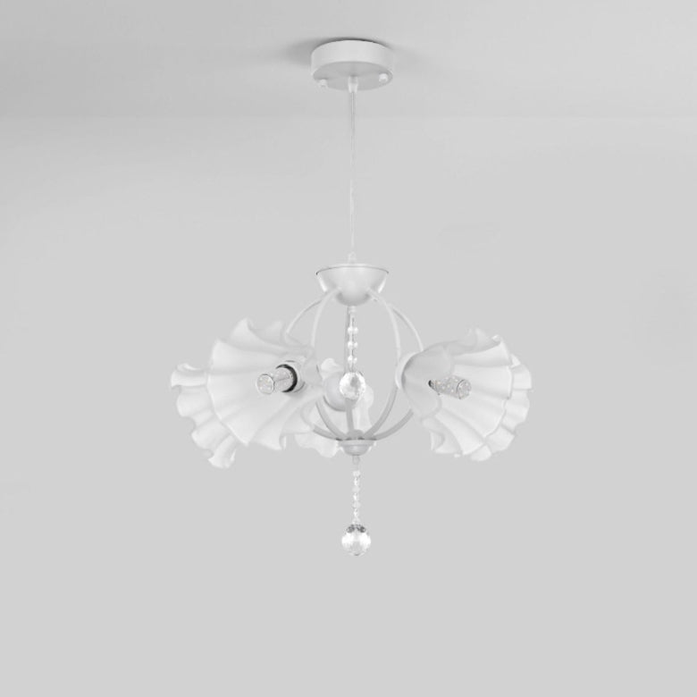 Modern Art Deco Crystal Glass Flower Shade 3/5-Light Chandelier For Living Room