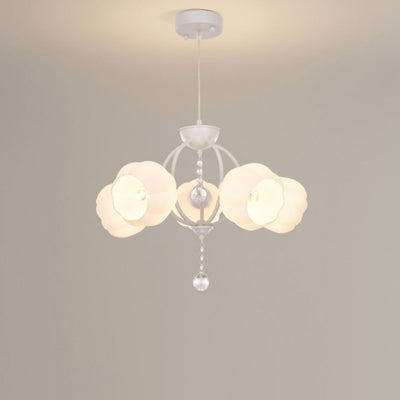 Moderner Art Deco Kristallglas Blumenschirm 3/5-flammiger Kronleuchter für Wohnzimmer 
