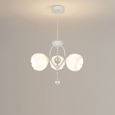 Moderner Art Deco Kristallglas Blumenschirm 3/5-flammiger Kronleuchter für Wohnzimmer 