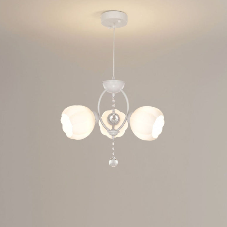 Moderner Art Deco Kristallglas Blumenschirm 3/5-flammiger Kronleuchter für Wohnzimmer 