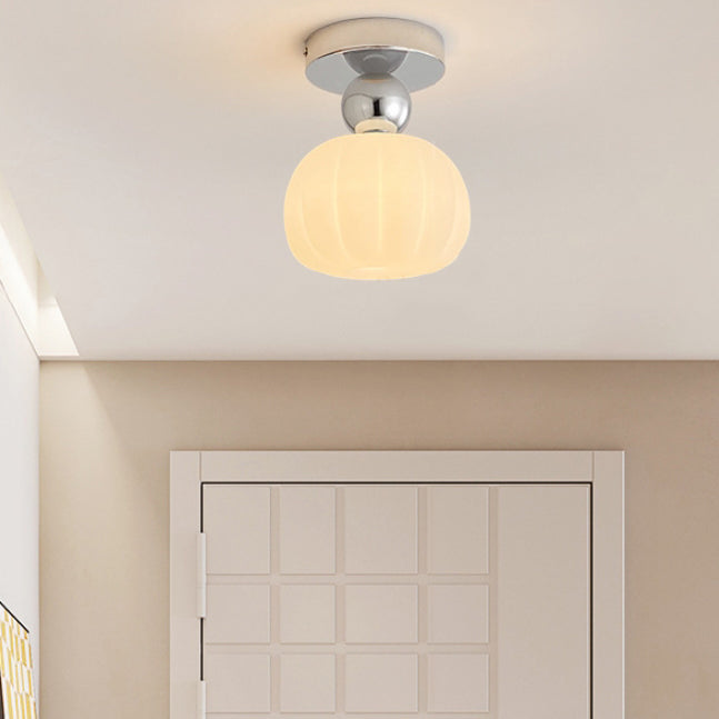 Zeitgenössische kreative Blume Eisen Acryl 1-Licht Semi-Flush Mount Deckenleuchte für Flur 