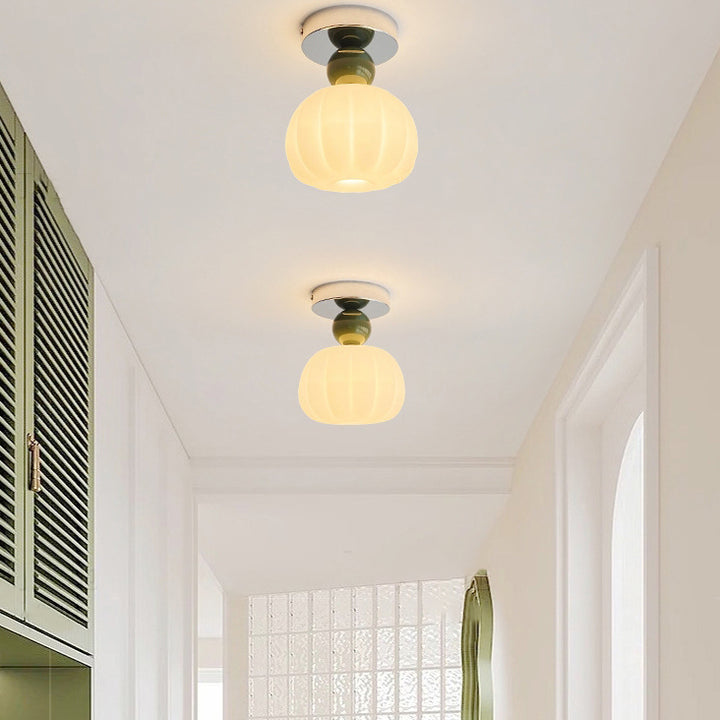 Zeitgenössische kreative Blume Eisen Acryl 1-Licht Semi-Flush Mount Deckenleuchte für Flur 