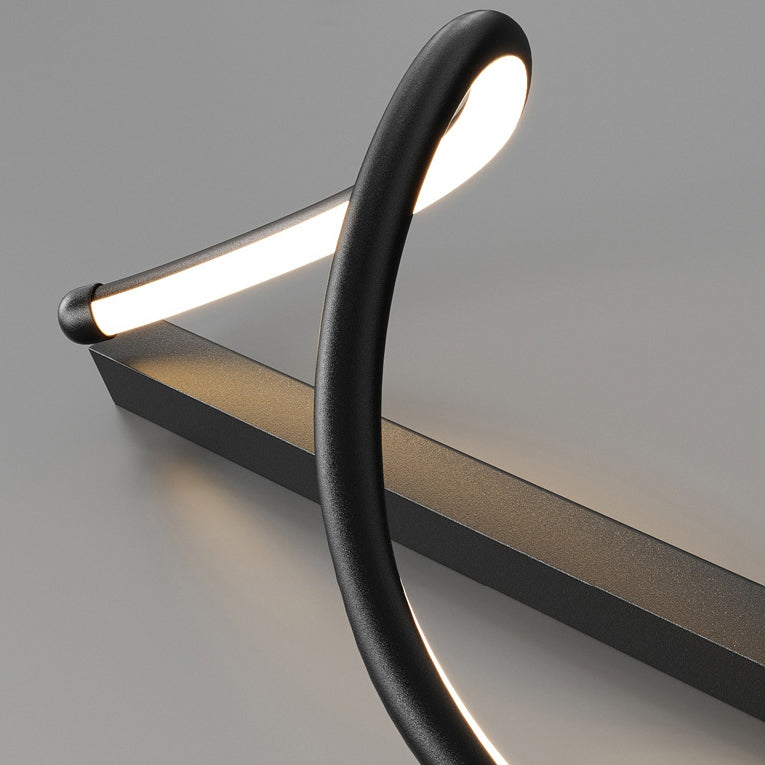 ثريات بإضاءة LED من الألومنيوم والحديد بتصميم شريط موجي حديث بسيط لغرفة الطعام 