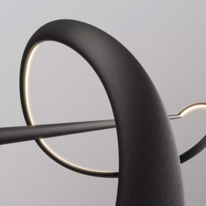Lustre moderne minimaliste linéaire en aluminium et silicone LED pour salle à manger 
