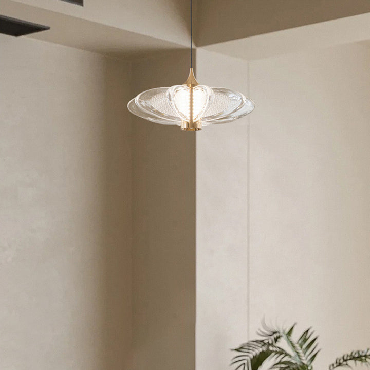 Lustre LED en aluminium et acier au carbone avec pétales de fleurs rondes minimalistes modernes pour chambre 
