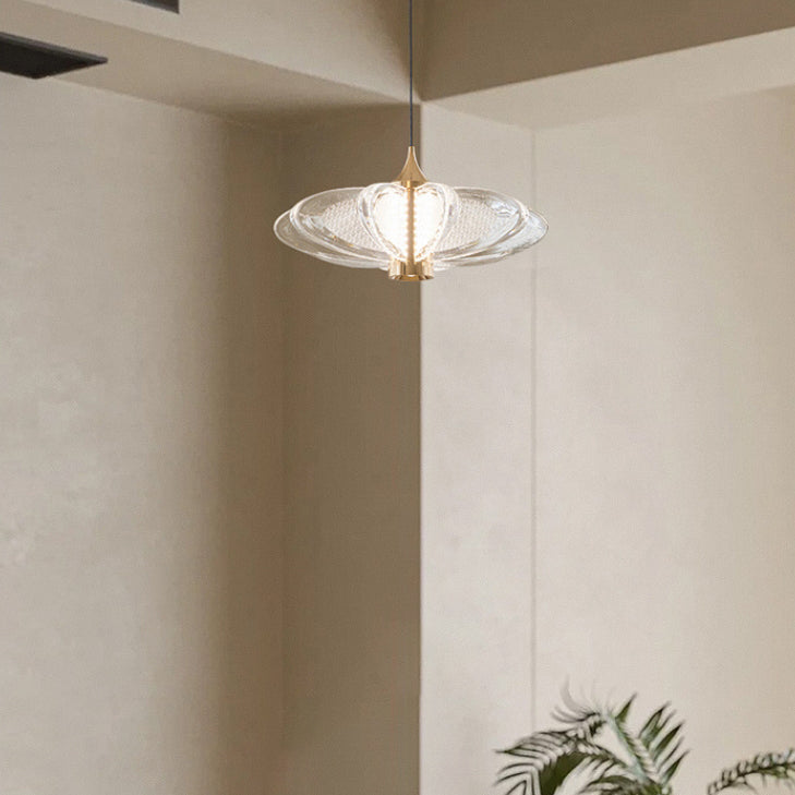 Moderna Minimalista Redonda Flor Pétalo Acero al Carbono Aluminio Acrílico LED Lámpara Colgante Para Dormitorio 