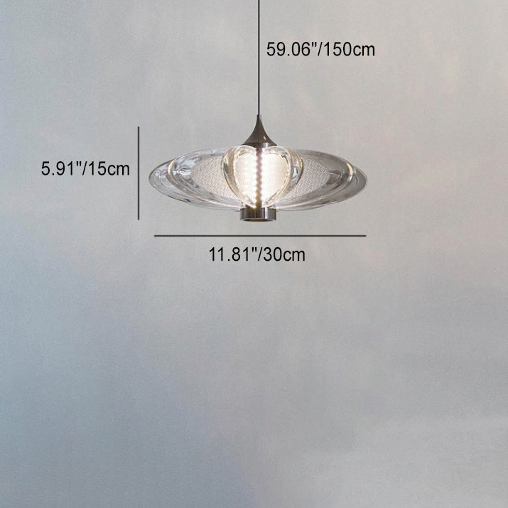Moderna Minimalista Redonda Flor Pétalo Acero al Carbono Aluminio Acrílico LED Lámpara Colgante Para Dormitorio 