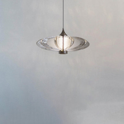 Moderna Minimalista Redonda Flor Pétalo Acero al Carbono Aluminio Acrílico LED Lámpara Colgante Para Dormitorio 