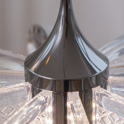 Moderna Minimalista Redonda Flor Pétalo Acero al Carbono Aluminio Acrílico LED Lámpara Colgante Para Dormitorio 