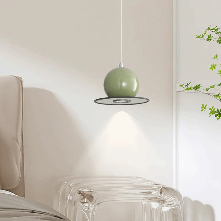 Lustre suspendu contemporain créatif rond en fer avec LED pour salon 