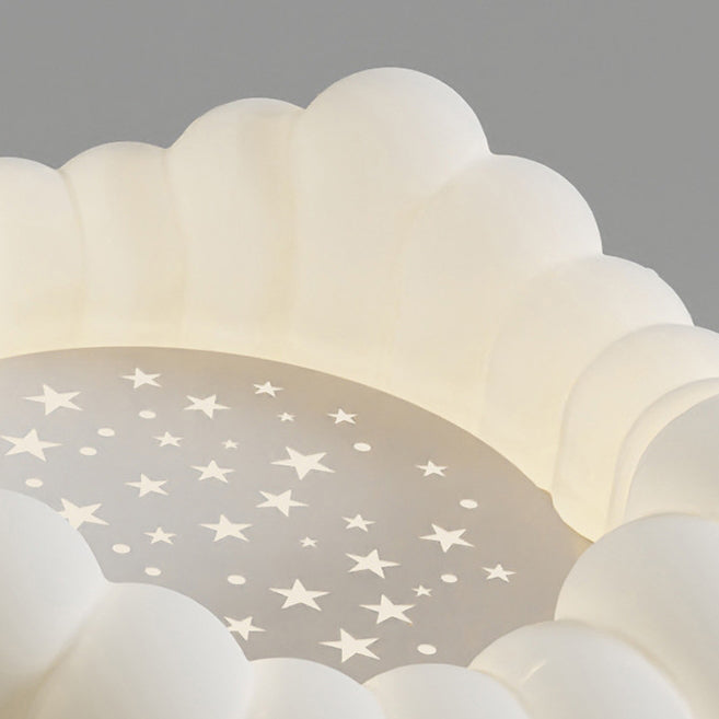 Zeitgenössische nordische Wolken-Stern-runde Eisen-ABS LED-Unterputz-Deckenleuchte für Schlafzimmer 