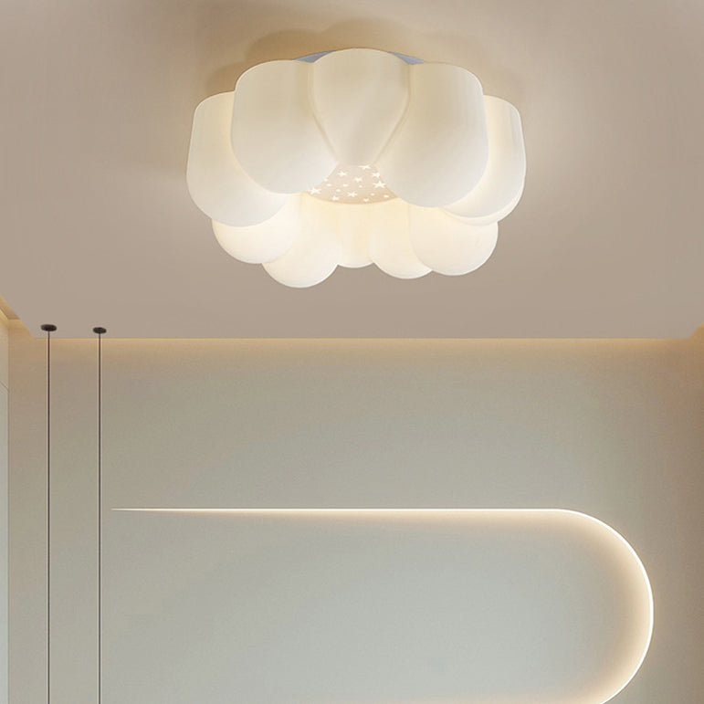 Zeitgenössische nordische Wolken-Stern-runde Eisen-ABS LED-Unterputz-Deckenleuchte für Schlafzimmer 
