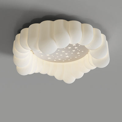 Zeitgenössische nordische Wolken-Stern-runde Eisen-ABS LED-Unterputz-Deckenleuchte für Schlafzimmer 