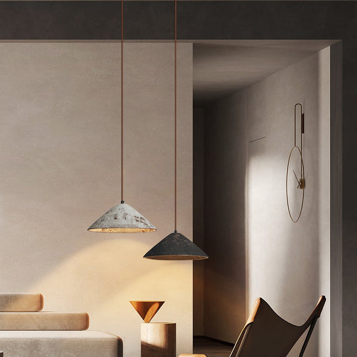 Suspension luminaire à 1 lumière avec abat-jour conique en céramique fait main et vintage traditionnel pour salle à manger 