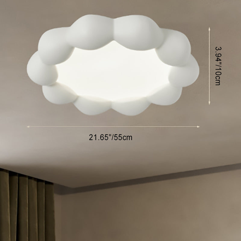 Traditionelle französische Harz-Acryl-Deckenleuchte mit rundem Schirm, LED-Unterputzmontage für Wohnzimmer 