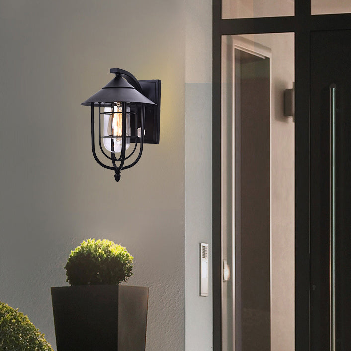 Zeitgenössische industrielle Eisen-wasserdichte menschliche Körpererkennung 1-Licht-Außenwandleuchte Lampe für Außenterrasse 