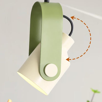Zeitgenössische nordische cremefarbene Eisen-Hardware, runde, verstellbare 1-flammige Pendelleuchte für Wohnzimmer 
