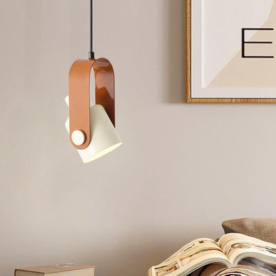 Zeitgenössische nordische cremefarbene Eisen-Hardware, runde, verstellbare 1-flammige Pendelleuchte für Wohnzimmer 