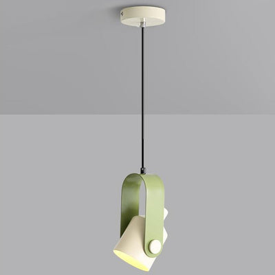 Zeitgenössische nordische cremefarbene Eisen-Hardware, runde, verstellbare 1-flammige Pendelleuchte für Wohnzimmer 