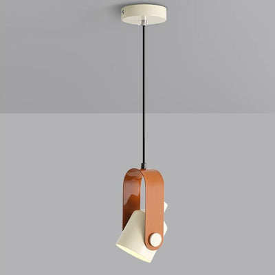 Zeitgenössische nordische cremefarbene Eisen-Hardware, runde, verstellbare 1-flammige Pendelleuchte für Wohnzimmer 