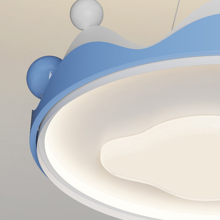 Zeitgenössische kreative Kinder Krone Eisen Kunststoff LED Semi-Flush Mount Deckenleuchte für Schlafzimmer 