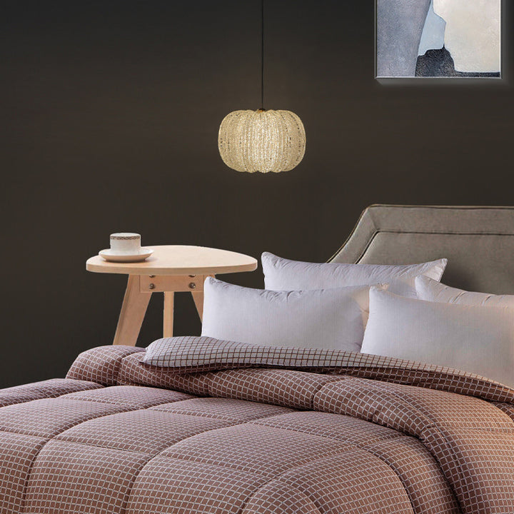 Lustre à LED en acrylique avec matériel citrouille ronde créative contemporaine pour chambre 