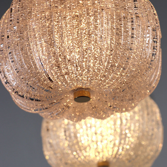Lustre à LED en acrylique avec matériel citrouille ronde créative contemporaine pour chambre 