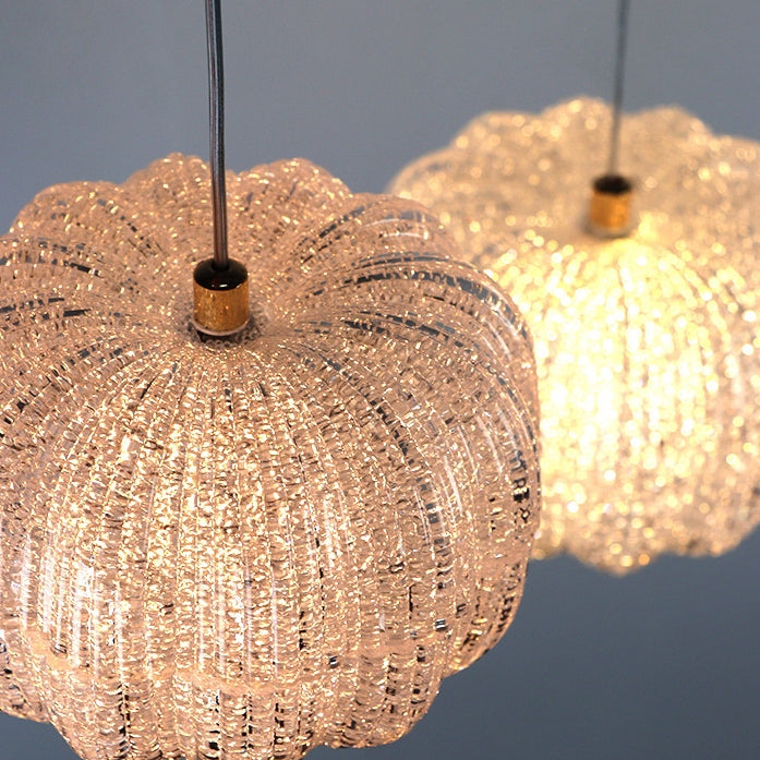Lustre à LED en acrylique avec matériel citrouille ronde créative contemporaine pour chambre 