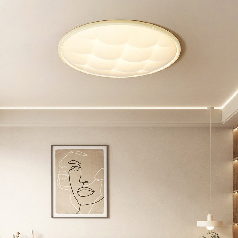 Luz de techo LED empotrada de PVC de hierro con celosía redonda minimalista moderna para dormitorio 