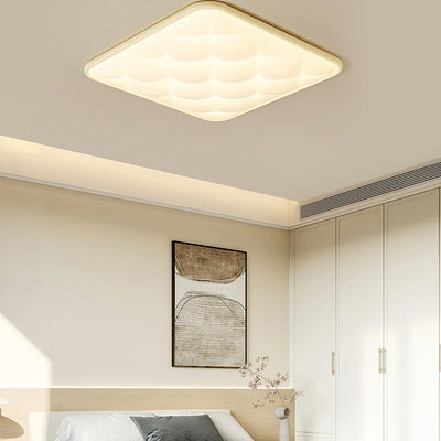 Luz de techo empotrada LED cuadrada minimalista moderna de hierro con celosía de PVC para dormitorio 