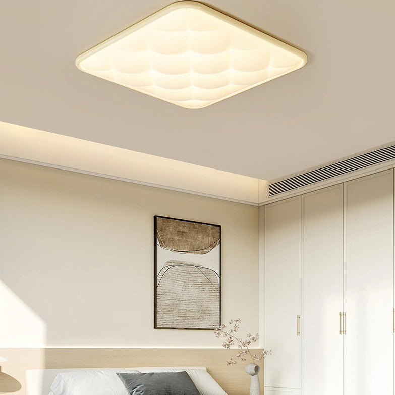 Luz de techo empotrada LED cuadrada minimalista moderna de hierro con celosía de PVC para dormitorio 