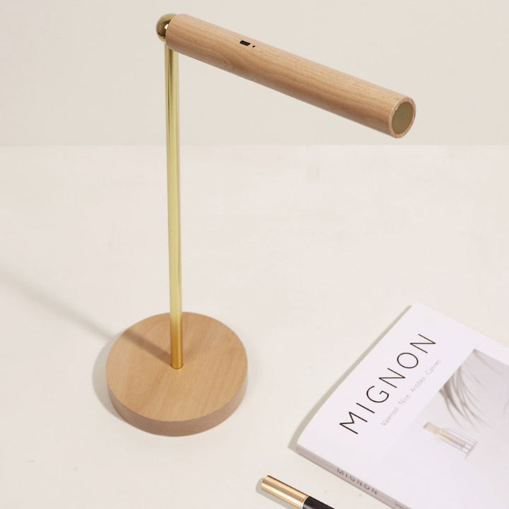 Moderne minimalistische magnetische Holzstab Schatten USB faltbare LED Tischlampe für Studie 