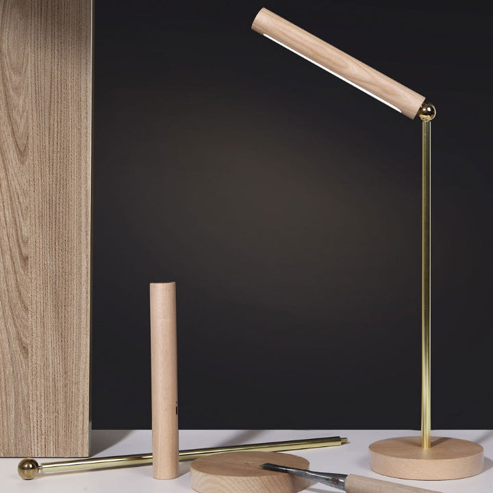 Moderne minimalistische magnetische Holzstab Schatten USB faltbare LED Tischlampe für Studie 