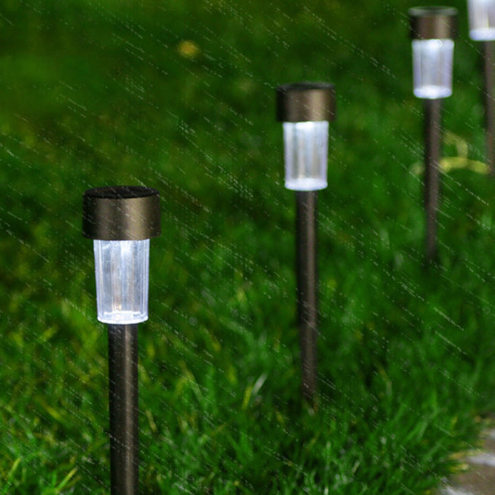 Luz de paisaje LED de acero inoxidable plástico cilindro solar impermeable minimalista moderno para jardín 