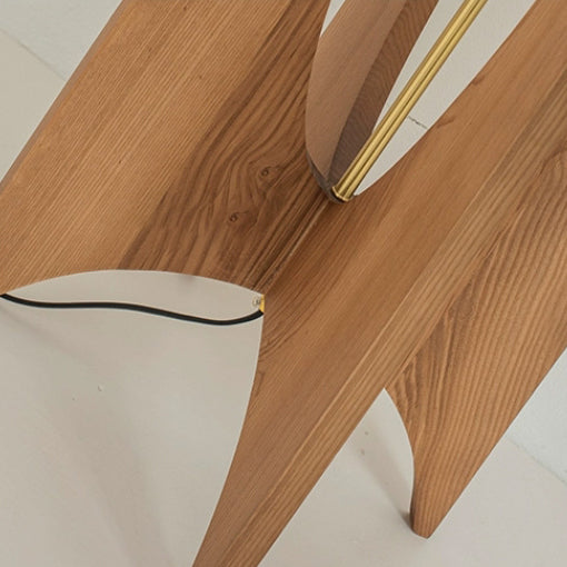 Lampe de table 1 lumière en bois chinois traditionnel avec abat-jour en tissu pour chambre 