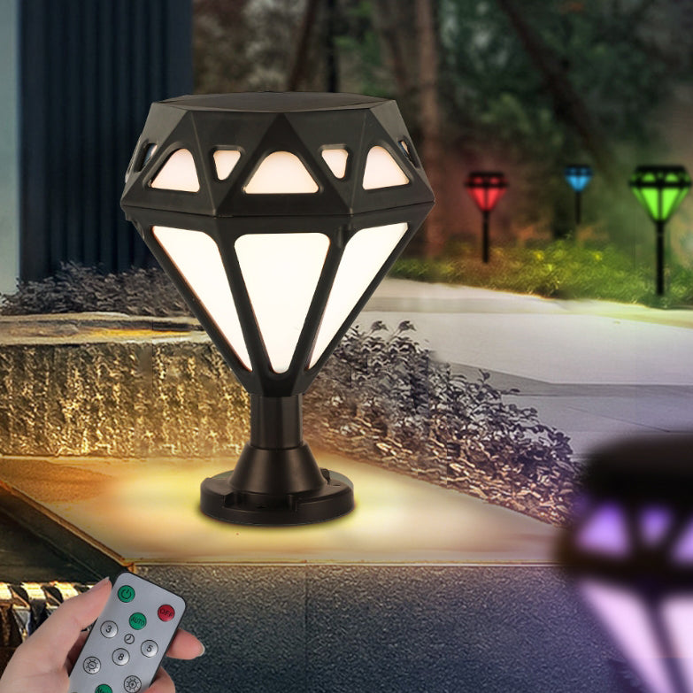 إضاءة LED للمناظر الطبيعية في الهواء الطلق بتصميم آرت ديكو العصري مقاومة للماء مصنوعة من البلاستيك الأكريليك الماسي ABS PC للطاقة الشمسية للحديقة 