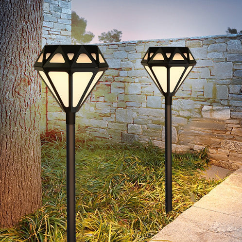 Éclairage paysager LED en diamant acrylique en plastique ABS PC solaire étanche Art déco moderne pour jardin 