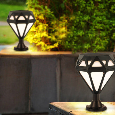 إضاءة LED للمناظر الطبيعية في الهواء الطلق بتصميم آرت ديكو العصري مقاومة للماء مصنوعة من البلاستيك الأكريليك الماسي ABS PC للطاقة الشمسية للحديقة 