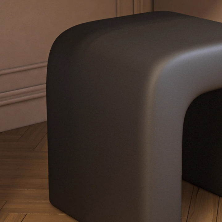 Tabouret de coiffeuse moderne minimaliste carré avec cadre en bois et cuir PU pour chambre 
