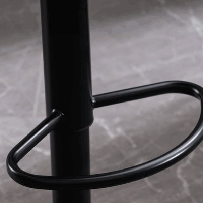 Tabouret de bar carré moderne minimaliste en cuir avec dossier et repose-pieds pour salle à manger 