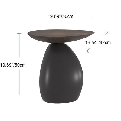 Mesa de café contemporánea escandinava redonda con base irregular de resina para sala de estar 